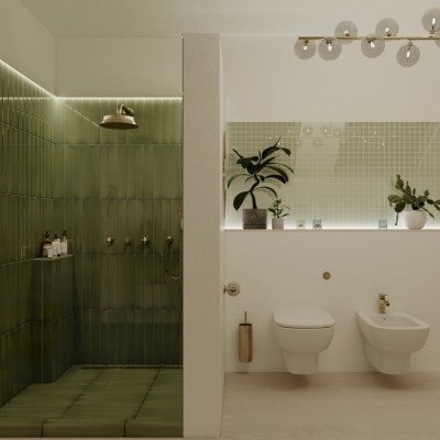 Salle de bain avec douche italienne dans le Brabant wallon