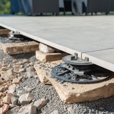 Avantages d’une terrasse sur plots en grès cérame à Namur